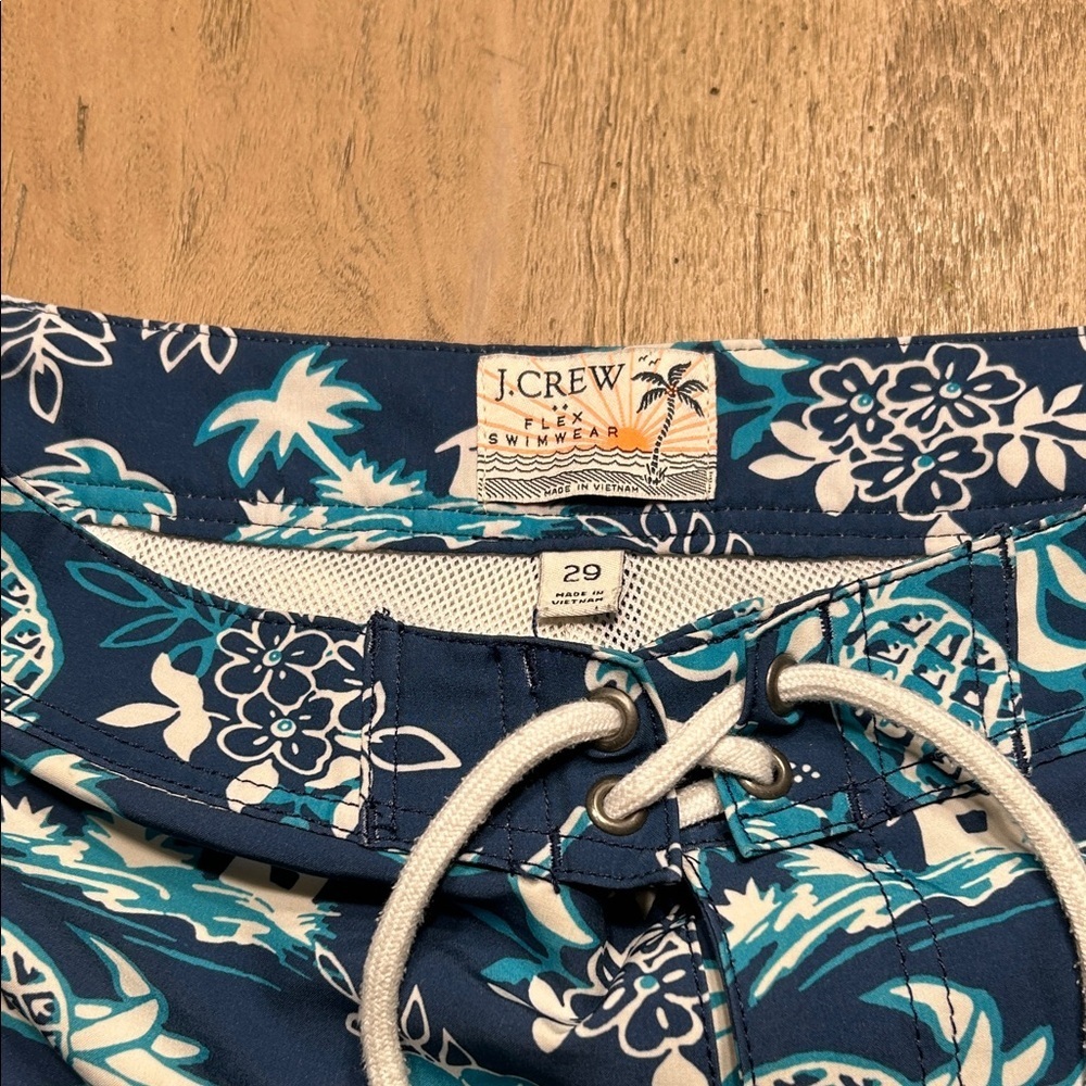 J. Crew Blue and White Pineapple Board Shorts - Picture 2 of 6
